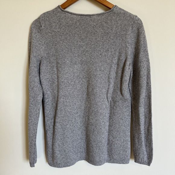 Old Navy V Neck Sweater Womens Medium Gray Heathered Long Sleeve - Picture 2 of 9